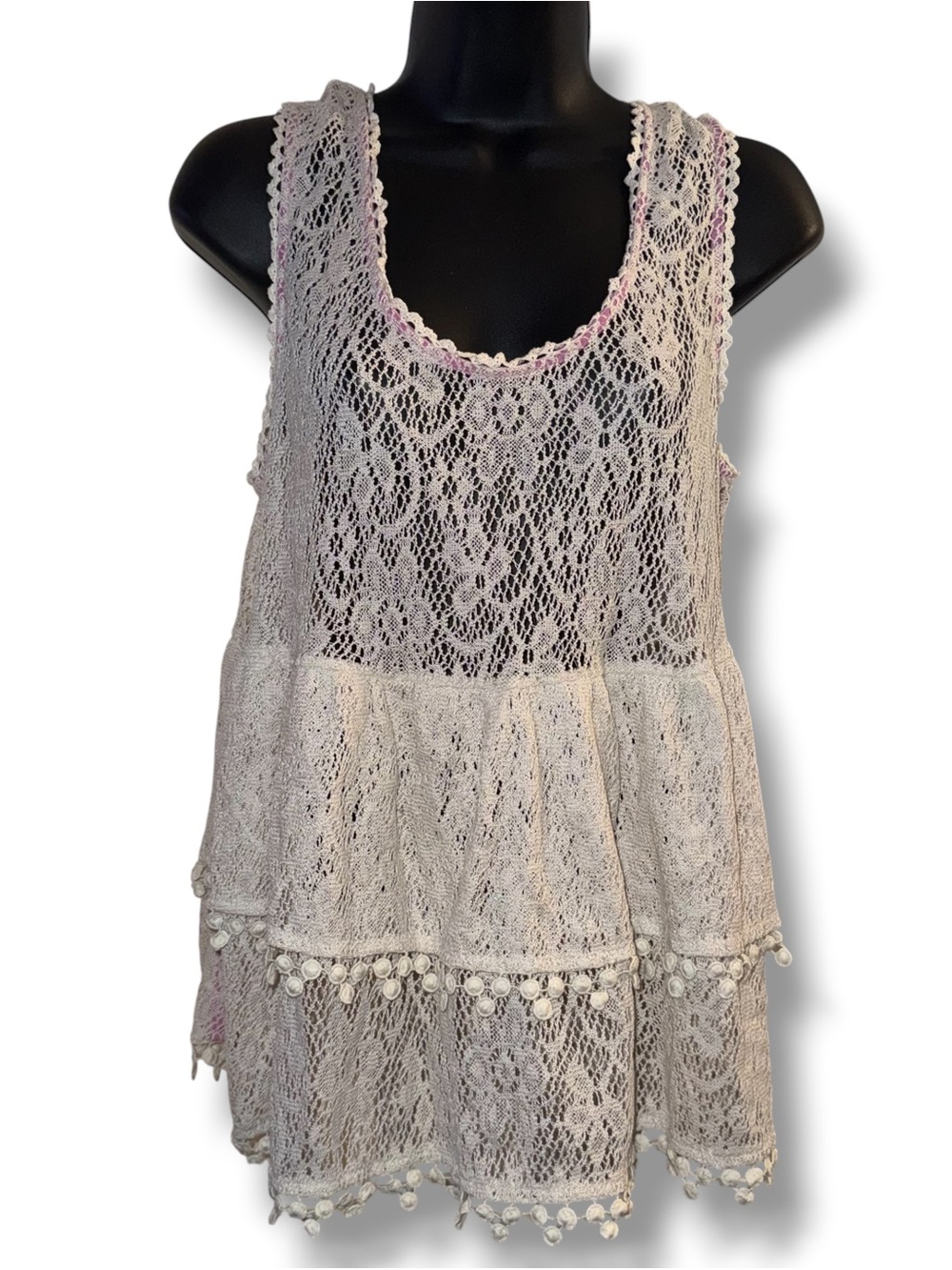 Free People tiered lace tank top - Picture 2 of 5